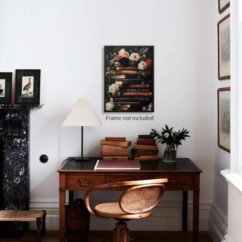 Miniatura 3 de Pósteres de lienzo de libro de Academia oscura, arte de pared floral botánico Moody botánico, pintura al óleo estética victoriana antigua