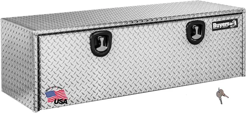 Miniatura 8 de Buyers Products 1705148 - Caja de camión de aluminio diamantado para debajo de la carrocería con pestillo de mango en T, 14 x 12 x 16 pulgadas