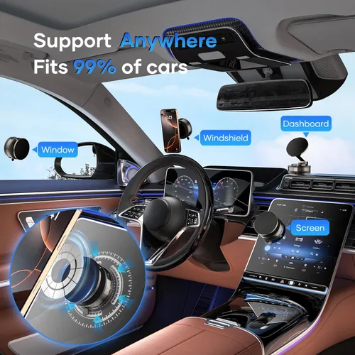 Miniatura 2 de Soporte magnético de teléfono para automóvil Magsafe, giratorio en 360°, ventosa de vacío de 70+libras con nano gel incorporado, soporte magnético
