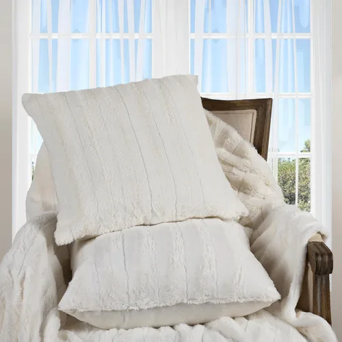 Cheer Collection Almohadas Decorativas de Piel Sintética - Almohadas Decorativas para Sofá, Almohadas Decorativas para Cama, Almohadas Decorativas