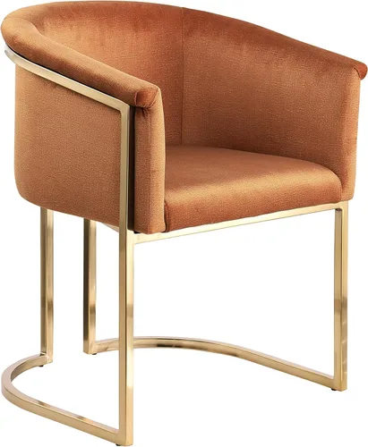 Miniatura 10 de Meridian Furniture 758Beige-C Tierra Collection Modern Silla de comedor tapizada contemporánea con lujoso terciopelo beige, acabado de latón