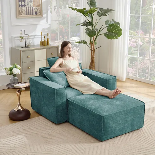 Miniatura 16 de WILLOVE Juego de sofá modular modular, sofá nube de felpilla con reposabrazos anchos y 8 almohadas, sofás de asiento profundo para sala de estar, 4
