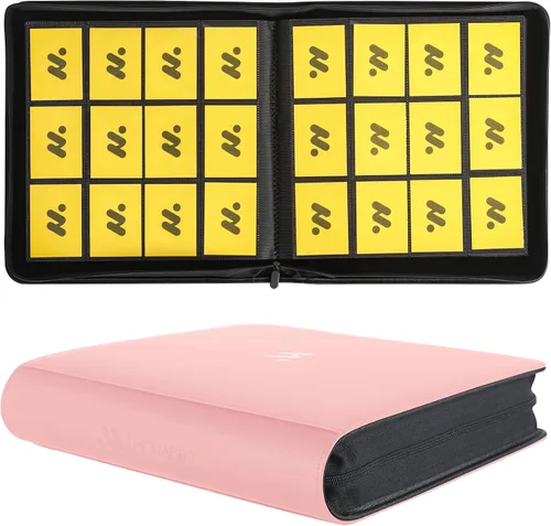 Miniatura 21 de Carpeta de tarjetas con 12 bolsillos, carpeta de tarjetas intercambiables con capacidad para hasta 1200 tarjetas con 50 fundas, álbum con cremallera