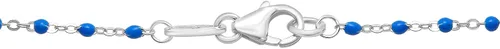 Miniatura 3 de Enamel Bead Bracelet Set in Sterling Silver with 18K Gold Plating or Sterling Silver, Bracelet with 7.5" Anchor Chain, Lobster Lock Clasp, Luxury