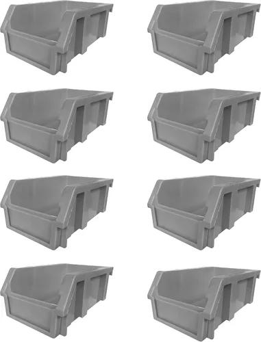 Miniatura 20 de Paquete de 2 cubos de almacenamiento apilables, organizador de polipropileno resistente de 8.4 x 11 x 6.9 pulgadas, diseño colgante y de conexión