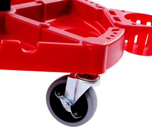 Miniatura 9 de DYRABREST Taburete de garaje con ruedas móvil, asiento de garaje neumático de altura ajustable con bandeja de herramientas y ruedas giratorias