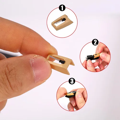 Miniatura 5 de 3 agujas para tocadiscos, duradero, repuesto de lápiz capacitivo práctico para tocadiscos, accesorios prácticos para sistemas de alta fidelidad
