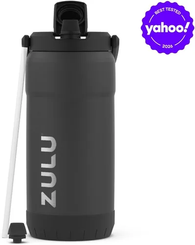 Miniatura 2 de ZULU Goals - Botella de agua de acero inoxidable con gran capacidad, aislada al vacío Jarra reutilizable con asa Tapa a prueba de fugas