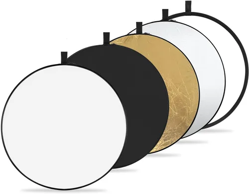 K&F CONCEPT Reflector de luz 5 en 1 de 22" (56 cm) Difusor de fotografía plegable portátil para estudio e iluminación al aire libre dorado,