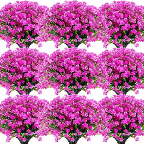 Miniatura 11 de Hoteam 40 paquetes de flores artificiales para exteriores, resistentes a los rayos UV, plantas de plástico para exteriores, primavera, verano