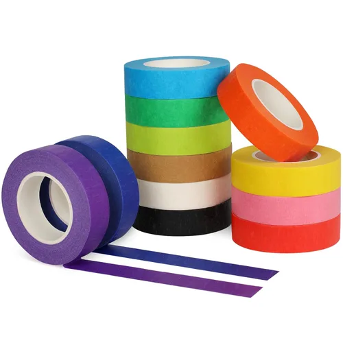 Miniatura 9 de Guirnd 12 piezas de cinta adhesiva de colores, suministros de arte para niños, cinta adhesiva para manualidades DIY, rollos de cinta adhesiva de 1.0