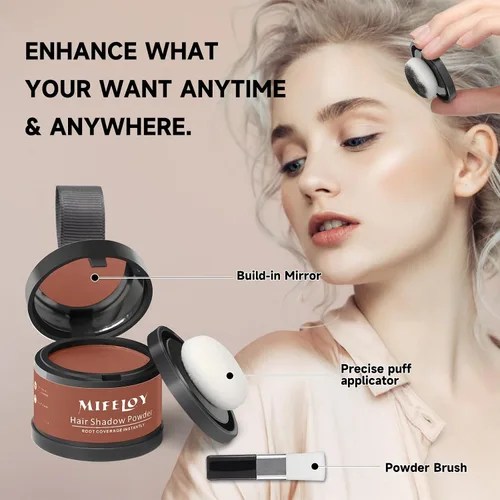 Miniatura 3 de Polvo de retoque de raíz, cobertura de cabello gris al instante, sombra de cobertura de raíces de color para mujeres para adelgazar la línea