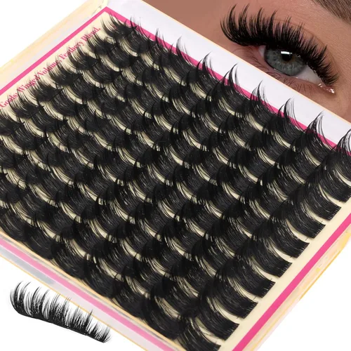 Miniatura 11 de Extensiones de racimos de pestañas voluminosas con racimos de manga puntiagudos, 300D, pestañas de 10-18 mm de grosor, extensiones de pestañas