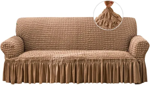 Miniatura 28 de Qubjus Funda Elástica para Sofá Fundas para Sofá Lavables Funda para Sofá Sillón Cama Protector de Muebles de Fácil Ajuste con Parte Inferior Beige