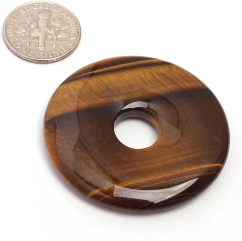 Miniatura 5 de JOE FOREMAN Anillo de cuarzo amatista natural de 1.181 in con colgante de donas circulares para hacer joyas, 1 unidad, Piedra