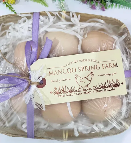 Miniatura 5 de Sello personalizado para cartón de huevos, sello personalizado de granja para cajas de huevos, incluye 50 etiquetas a juego gratis para huevos