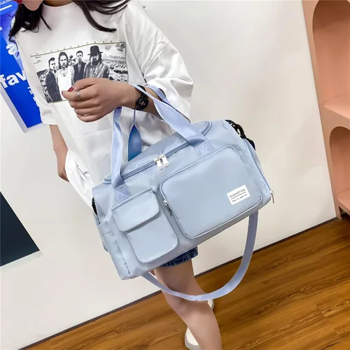 Miniatura 416 de Pequeña bolsa de gimnasio para mujer, bolsa de viaje con compartimento para zapatos
