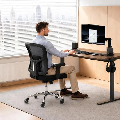 Miniatura 2 de Silla de oficina grande y alta de 600 libras, silla de malla ergonómica resistente, silla de escritorio ejecutiva para computadora con asiento ancho