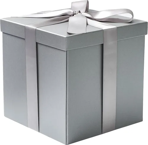 Miniatura 8 de RUSPEPA Caja de regalo mediana negra con tapas, cinta y papel de seda, caja de regalo plegable perfecta para cumpleaños, graduación, día del padre