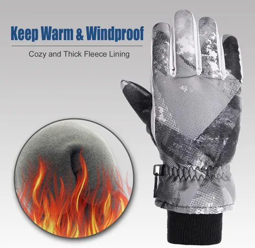 Miniatura 2 de UTTPLL Guantes de nieve impermeables para niños, guantes de esquí deportivos, guantes de invierno cálidos para niños, guantes de snowboard al aire