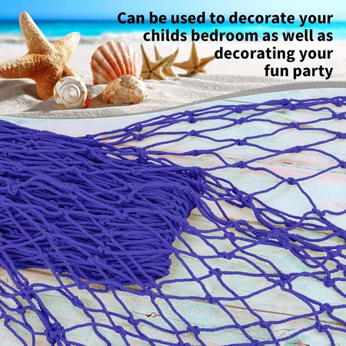 Miniatura 5 de Paquete de 2 Decoraciones de Red de Pesca para Fiesta Azul oscuro