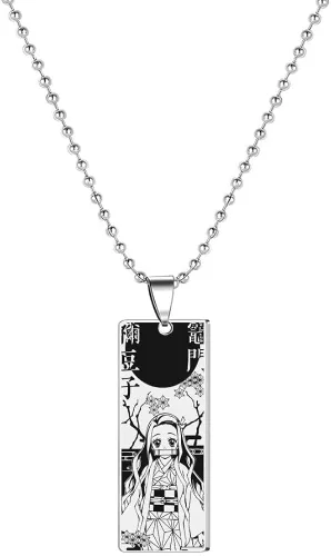 Joyería de anime Kamado Nezukos collar colgante de cosplay accesorios de decoración de anime regalos para niñas adolescentes niños y mujeres Metal