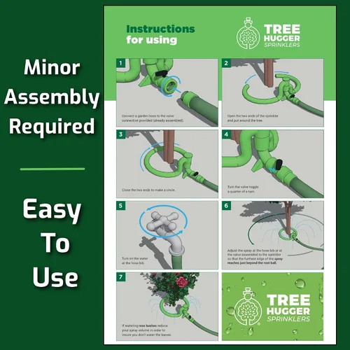 Miniatura 5 de Sistema de riego de árboles – Anillo de riego de árboles de 360° – Anillo rociador para árboles y arbustos – Llega a la zona de nutrición