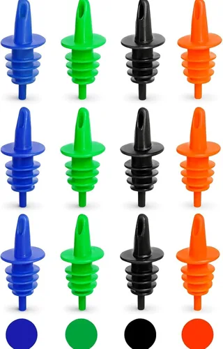 Miniatura 11 de Paquete de 12 boquillas de jarabe de cono de nieve, vertedores de velocidad de botellas de plástico para hielo afeitado, licor, jugo y más