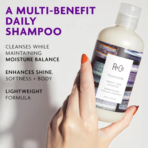 Miniatura 3 de R+Co Television Perfect Hair Shampoo Cuerpo + Brillo + Suavizante para todo tipo de cabello Vegano + libre de crueldad 2.0 onzas