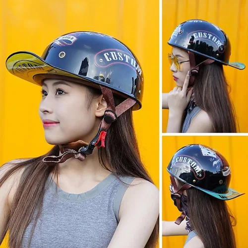 Miniatura 8 de Casco de béisbol de motocicleta, aprobado por DOT, casco de motocicleta para hombre, casco de motocicleta alemán, unisex, para ciclomotor, scooter, 3
