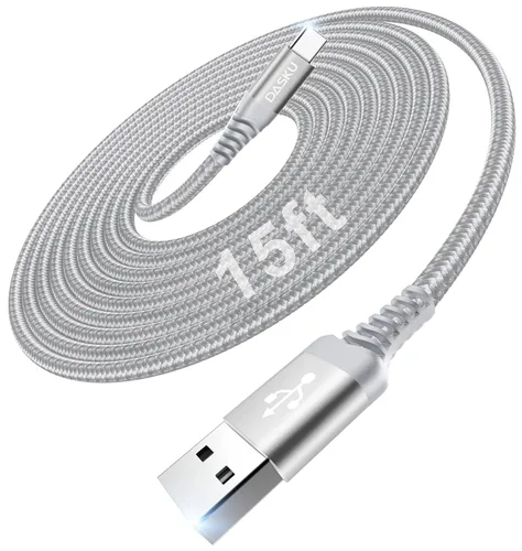 Miniatura 11 de Cable USB C a USB C extra largo de 100 W [paquete de 15 pies/2 unidades] Cable de carga rápida compatible con iPhone 17/17 Pro Max, iPhone 16 Negro