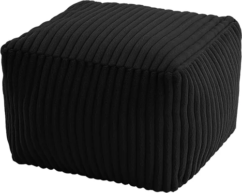 Miniatura 20 de MeMoreCool Puf Otomano Redondo Relleno Reposapiés, Puf de Piso Reposapiés con Relleno de Trozos de Espuma Suave, Otomano Redondo Pequeño Reposapiés