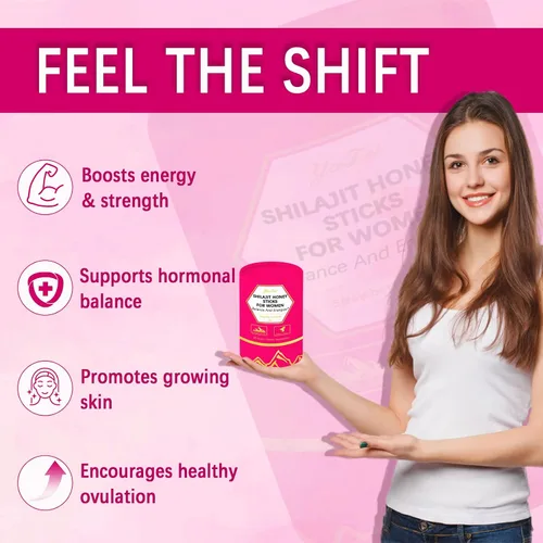 Miniatura 5 de Palitos de Miel de Sálvia y Shilajit de Fresa para Mujeres, Palitos de Miel para Mujeres con Extracto de Azafrán y Shatavari y Resina de Shilajit