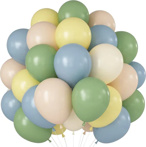 Miniatura 10 de Globos de arco iris bohemios, 60 unidades, retro, verde azulado, azul, rosa rubor, rosa, naranja oscuro, naranja claro, amarillo, verde salvia, azul