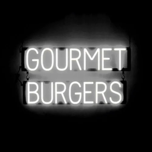 Miniatura 11 de SpellBrite HAMBURGERS Letrero para restaurantes Letreros relacionados con el comedor con aspecto de neón, luz LED roja 40.0 x 6.3 pulgadas Rojo