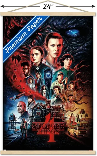 Miniatura 3 de Trends International Netflix Stranger Things: Season 4 - Póster de pared de una hoja, 22.375 x 34 pulgadas, paquete de impresión premium y colgador