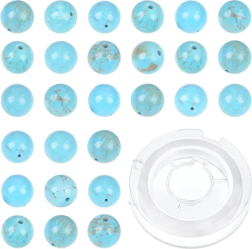 Miniatura 48 de Bymitel - Cuentas redondas de jade blanco natural de 5/32 de pulgada, 210 unidades de piedras preciosas auténticas para bricolaje y fabricación