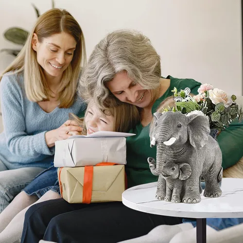 Miniatura 4 de Estatua de elefante – Decoración de elefante – Regalos para mamá – Regalos de elefante para mujer – Decoración del hogar, estantería de oficina