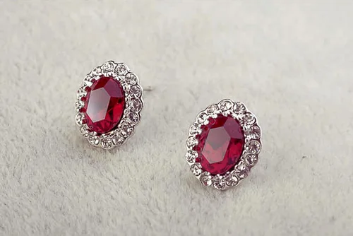 Miniatura 6 de Aretes de cristal Swarovski chapados en oro con forma ovalada y circonita cúbica transparente, joyería de moda para mujer