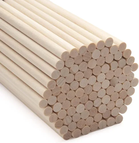 Miniatura 16 de Varillas de madera redondas de madera maciza de 3/8 x 15 pulgadas, 20 piezas de varillas de madera para macramé para manualidades, palos de madera