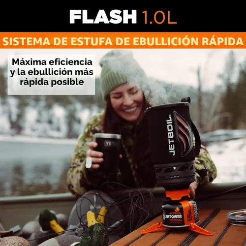 Miniatura 2 de Jetboil Estufa portátil de ebullición rápida para acampar y mochilero con encendido automático de 1 paso, quemador de propano/isobutano con taza