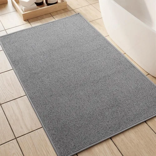 Miniatura 18 de YIHOUSE Juego de 2 tapetes de baño, color beige, ultrafino, absorbente, antideslizante, para baño, lavable, ducha, lavabo, lavandería