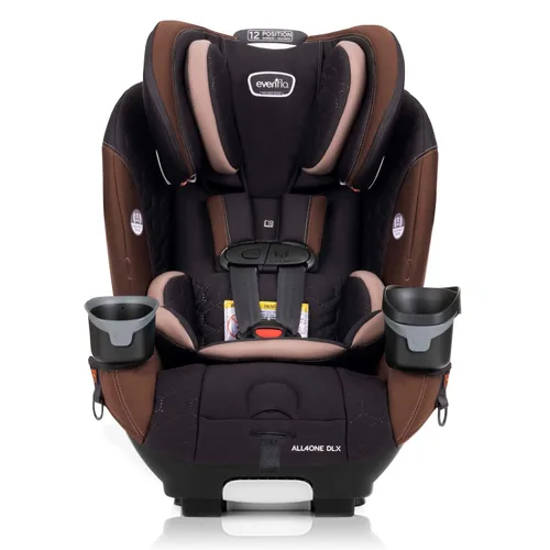 Evenflo EveryFit/All4One - Asiento convertible 3 en 1 para automóvil con funda de limpieza rápida (marrón Belmont)