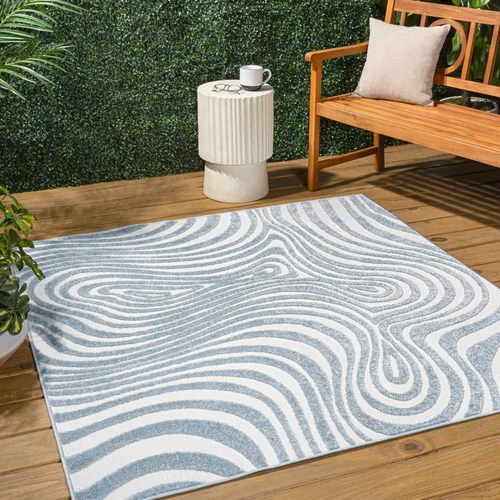 Miniatura 28 de Eyely NCS103F-28 Maribo High-Low Abstract Groovy Striped Black/White - Alfombra de pasillo de 2 x 8 pies, negro/blanco, 2 pies x 8 pies