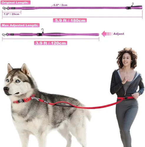 Miniatura 5 de TSPRO Correa táctica para perro, manos libres, resistente, ajustable, con mango acolchado y cierre de seguridad de metal para caminar, correr