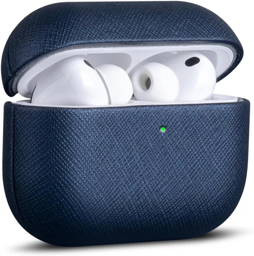 Miniatura 22 de Haobobro Funda de piel para AirPods Pro 3, piel seleccionada respetuosa con la piel, con textura de fibra de carbono, hecha a mano, funda rígida