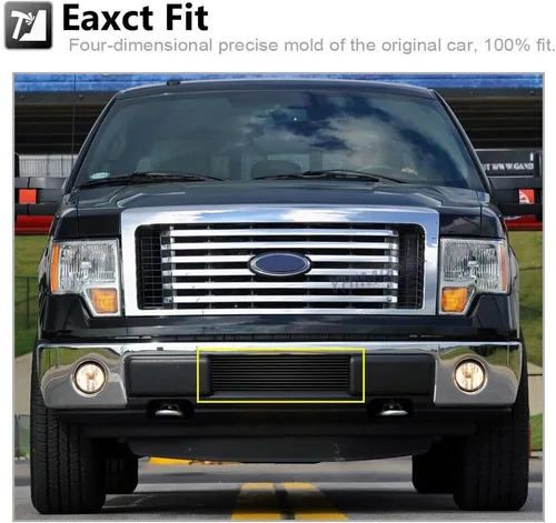 Miniatura 4 de Insertos de parrilla compatibles con F150 2009-2014, parrilla frontal de aluminio macizo billet (negro)