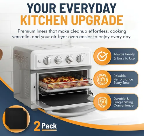 Miniatura 2 de Revestimientos para horno tostador para la parte inferior del horno (paquete de 2) revestimientos reutilizables antiadherentes resistentes al calor