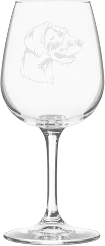 Miniatura 259 de Copa de vino de 12.75 onzas con diseño de perro grabado