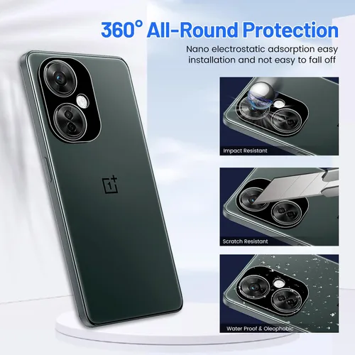 Miniatura 5 de Paquete de 3 protectores de pantalla para OnePlus Nord N30 5G con 3 protectores de lente de cámara, vidrio templado Ultra HD, dureza 9H